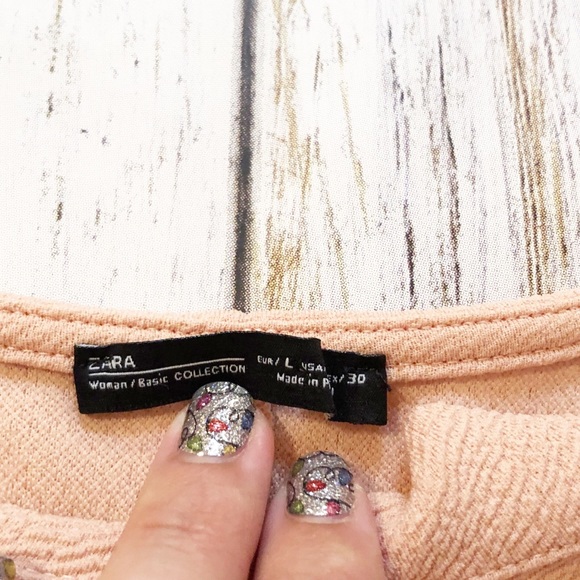 Zara Basic blush pink floral mini dress large - Picture 6 of 6